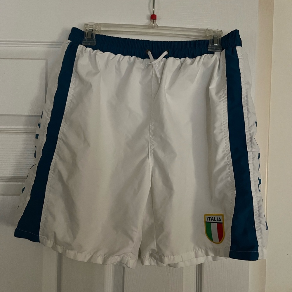 White and Blue Italy bathing suit Shorts